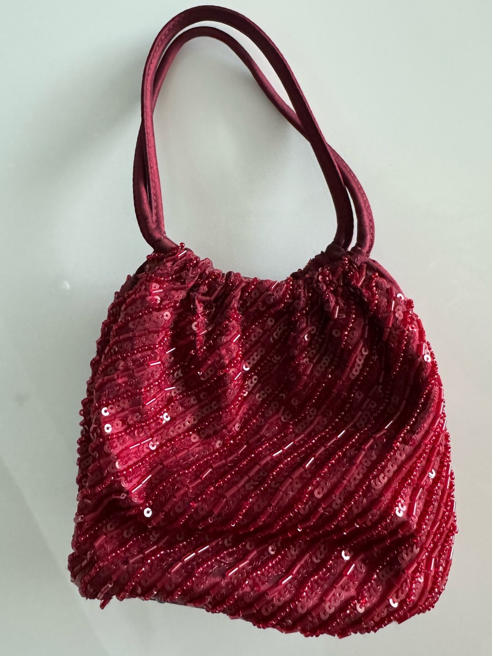 Ann Taylor Red Sequin Shoulder Bag